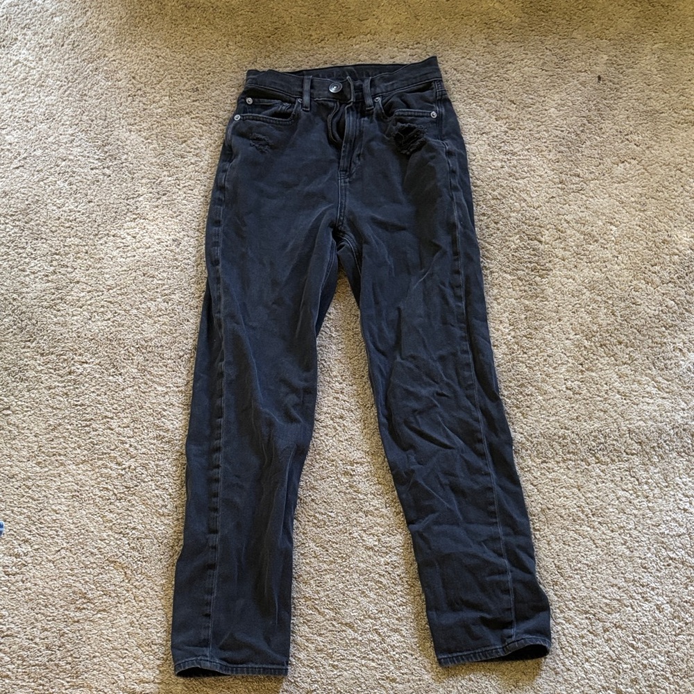 American Eagle Outfitters Women's Black Straight Leg Jeans